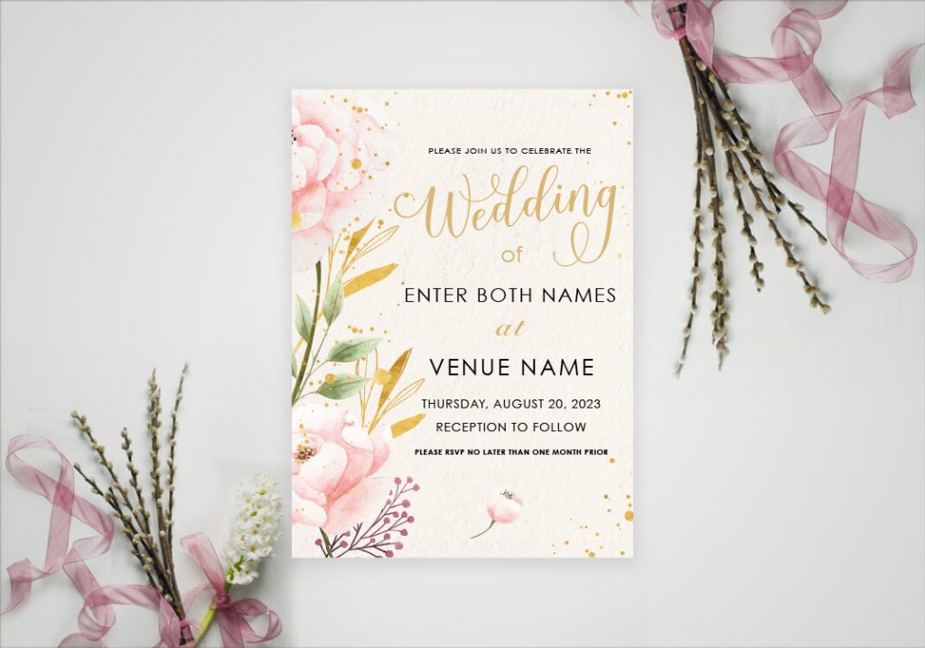 ENCHANTED TROPICAL Wedding Invitation Elegant Floral