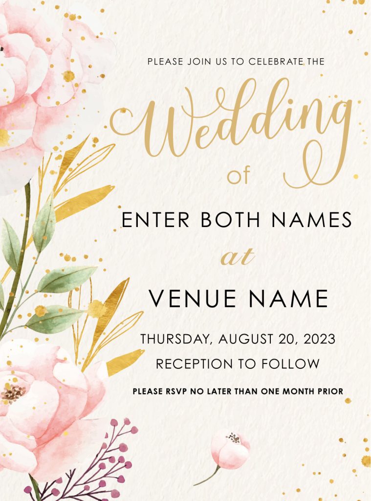 ENCHANTED TROPICAL Wedding Invitation Elegant Floral